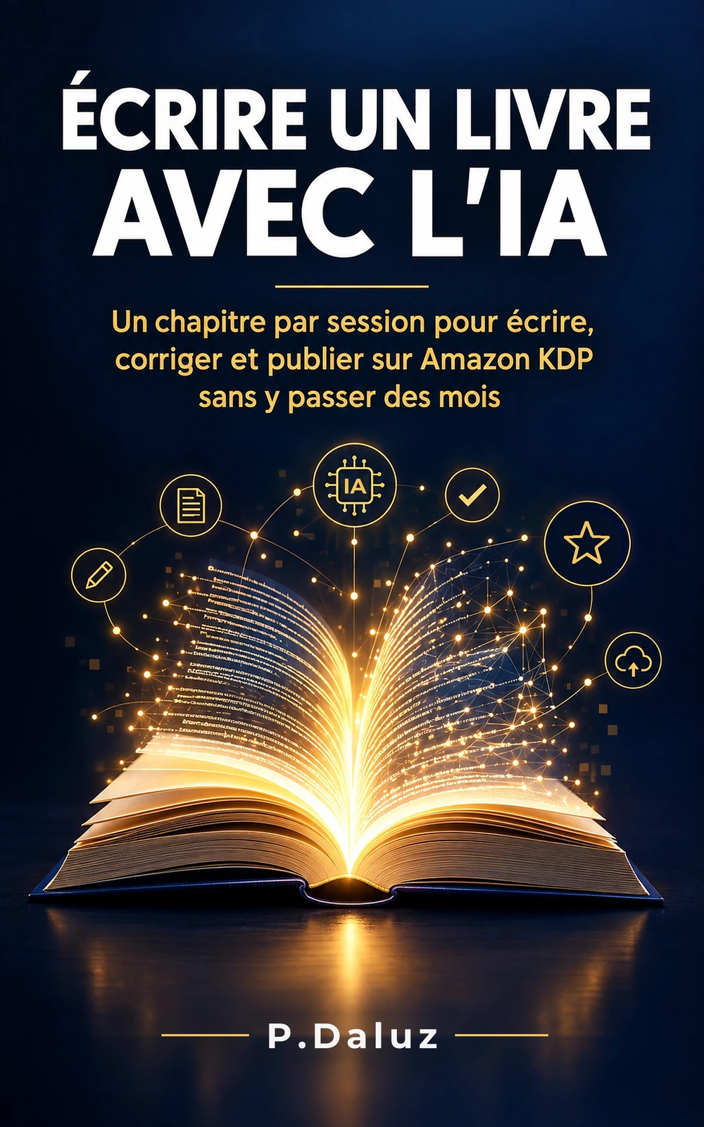 Couverture du livre « Écrire un livre avec l'IA » de P.Daluz (guide IA)